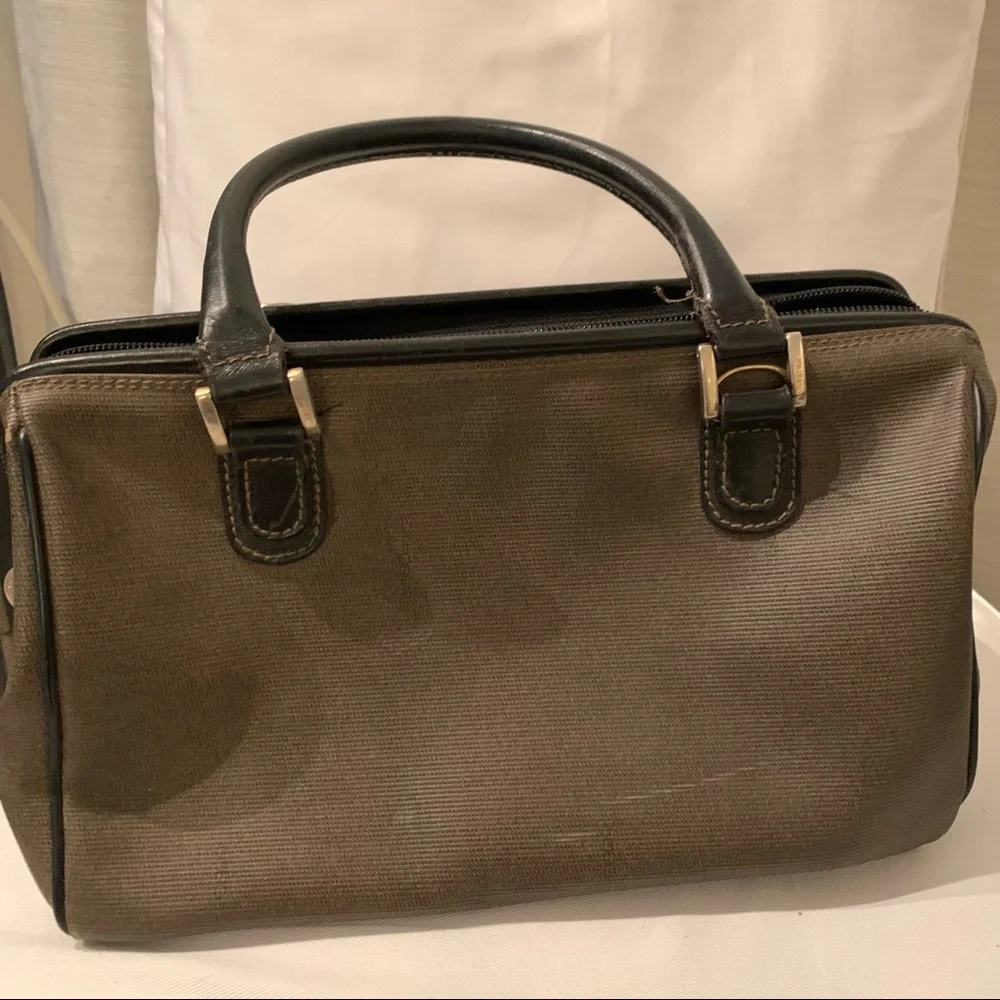 FENDI brown black Boston top handle purse vtg - Picture 5 of 13